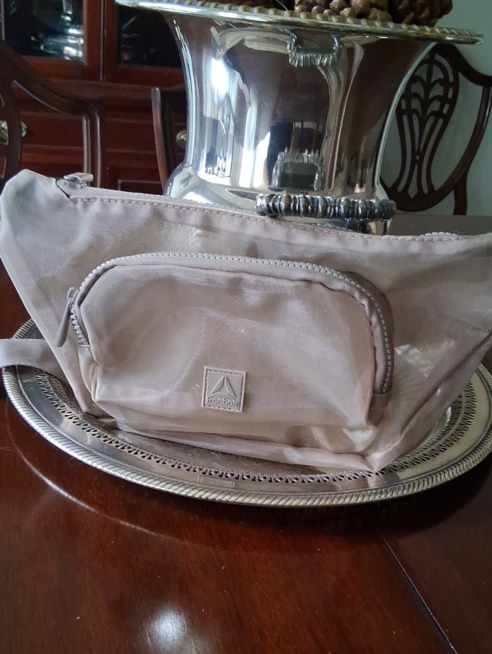 Reebok Monet Taupe Sheer Sling Bag. Mens